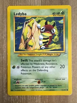 Pokemon TCG Ledyba Neo Destiny 71/105 Regular Unlimited Common MP - Image 1
