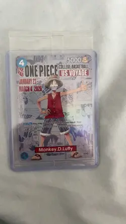 One Piece Monkey D. Luffy US Voyage Rutgers College Basketball Promo Card - Image 1