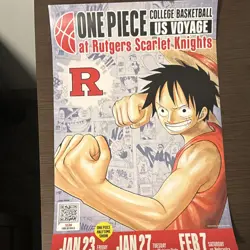 Monkey D. Luffy College Basketball US Voyage Promo Card One Piece/Rutgers Poster - Image 3