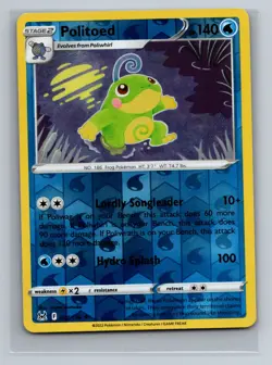 Politoed Reverse Holo Rare SWSH11: Lost Origin SWSH11 Water 032/196 Pokemon Card - Image 1
