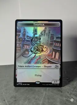 MTG AETHERDRIFT FOIL THOPTER TOKEN #0009 - SHINY ARTIFACT CREATURE - DFT NM!! - Image 1