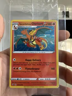 Pokemon TCG Special Delivery Charizard Promo Card SWSH075 Holo Sealed - Image 1