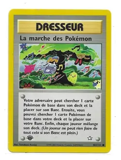 CARTE POKEMON DRESSEUR UNCO LA MARCHE DES POKEMON 102/111 SERIE NEO GENESIS 1ER - Image 1