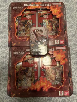 One Piece CCG 2x Illustration box Vol. 5 and 1 Vol. 2 tin - Image 1