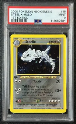 STEELIX PSA 9 2000 POKEMON NEO GENESIS 1ST EDITION #15/111 HOLO MINT 684 - Image 1