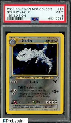 2000 Pokemon TCG Neo Genesis 1st Edition #15 Steelix Holo PSA 9 MINT - Image 1