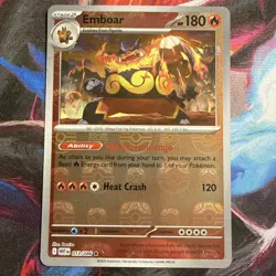 Pokemon TCG Emboar Master Ball Reverse Holo Card 013/086 White Flare - Image 2