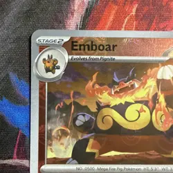 Pokemon TCG Emboar Master Ball Reverse Holo Card 013/086 White Flare - Image 3