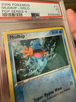 PSA 5 Mudkip 2006 POP Series 4 11/17 Holo Pokemon Card - Image 3