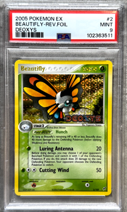 Pokemon Card Beautifly Reverse Holo Rare PSA 9 Mint, EX Deoxys #2, 2005 - Image 1