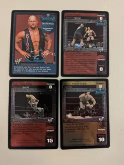 WWF WWE Raw Deal CCG Stone Cold Steve Austin Foil Starter Cards -- Survivor... - Image 1