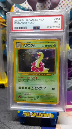 pokemon tcg 2000 Japanese Neo Genesis Meganium #154 rare holo PSA 9 SWIRL MINT - Image 1