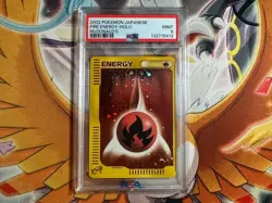 Pokemon 2002 McDonald's Japanese E-Reader Fire Energy Holo Swirl PSA 9 - Image 1