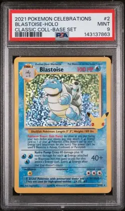 2021 Pokemon Celebrations Blastoise Holo Classic Coll Base Set 2/102 - PSA 9 - Image 1