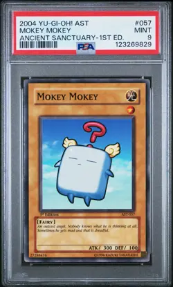 2004 YU-GI-OH! AST-ANCIENT SANCTUARY 057 MOKEY MOKEY 1ST EDITION PSA 9 - Image 1