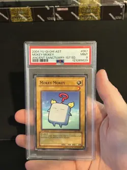 2004 YU-GI-OH! AST-ANCIENT SANCTUARY 057 MOKEY MOKEY 1ST EDITION PSA 9 - Image 3