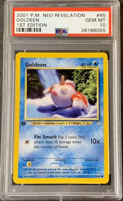 Pokemon Card 1st Edition Goldeen PSA 10 Gem Mint, Neo Revelation #45, WOTC 2001 - Image 1