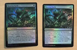 MTG Roaring Earth X2 Foil Cards, Neon Dynasty - Image 1