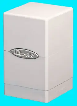 ULTRA PRO SATIN TOWER WHITE DECK BOX New Gaming Card Dice Storage Compartment - Image 1