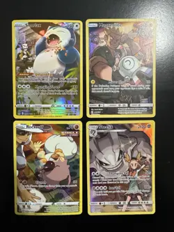 Pokemon Card Lot Full Art Holo - Snorlax, Steelix, Magnemite, Rockruff - Image 1
