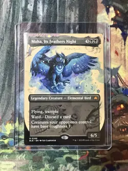 Maha, Its Feathers Night (Borderless) Bloomburrow Regular Mythic 0289 NM - Image 1