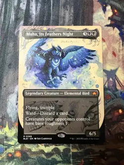 Maha, Its Feathers Night (Borderless) Bloomburrow Regular Mythic 0289 NM - Image 2