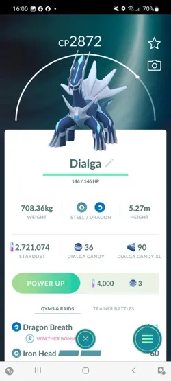Pokemon Go Legendary Dialga ( Normal ) - Image 1