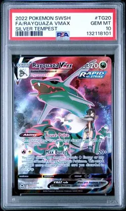 Pokemon 2022 Rayquaza VMAX TG20/TG30 Full Art Silver Tempest GEM MINT PSA 10 - Image 1