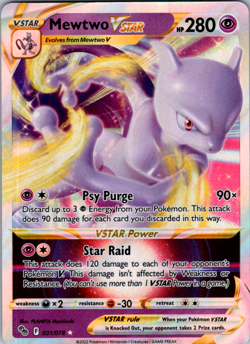 Mewtwo VSTAR - 031/078 - Pokemon Go Sword & Shield Ultra Rare Card NM - Image 1