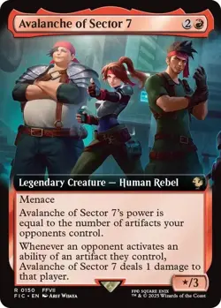 MTG Magic 1x Avalanche of Sector 7 EXTENDED ART (M/NM) Commander Final Fantasy - Image 1