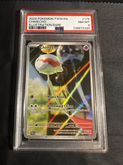 Pokemon TCG Chimecho Illustration Rare 179/167 Twilight Masquerade PSA 8 NM-MT - Image 1