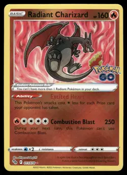 Pokemon Cards Radiant Charizard 011/078 Pokemon GO Radiant Rare NM *2 - Image 1