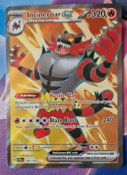 Pokemon Incineroar ex 187/162 Sv05: Temporal Forces Holo NM-Mint TCG Ultra Rare - Image 1