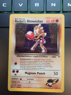 Pokemon Rocket's Hitmonchan 11/132 GYM SWIRL Holo Rare LP-NM - Image 1