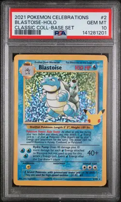 PSA 10 Blastoise 2/102 Celebrations Classic Collection Pokemon - Image 1