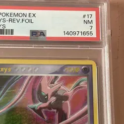 2005 POKEMON EX DEOXYS #17 DEOXYS-REVERSE FOIL PSA 7 - Image 3