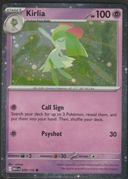 Pokemon Kirlia #059/132 English Mega Evolution Cosmos Holo - Image 1