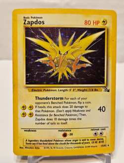 Zapdos 15/62 Holo Rare Unlimited Fossil Pokemon 1299 - Image 1