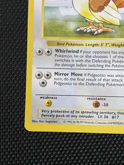 Pidgeotto 22/102 Shadowless 1999 Pokemon Base Set LP+ - Image 5