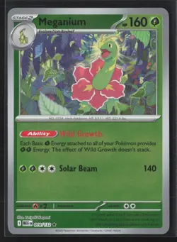 010/132 Meganium - ME01 Mega Evolution Reverse Holo Rare NM Pokemon - Image 1