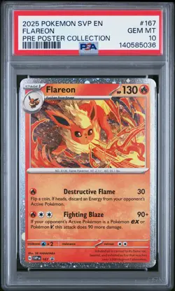 Flareon 167 Prismatic Evolutions Poster Collection PSA 10 Pokemon - Image 1