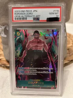 One Piece Wings Of The Captain Zoro Roronoa OP06-118 Alternate Art PSA 10 Jap - Image 1