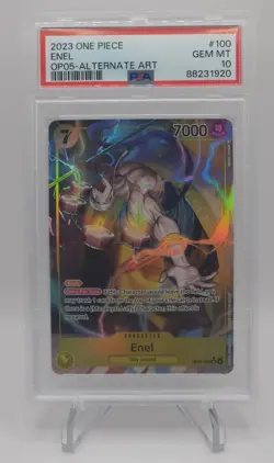 PSA 10 - 2023 One Piece TCG English ENEL SR OP05-100 Alternate Alt Art - Image 1
