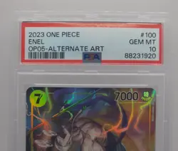 PSA 10 - 2023 One Piece TCG English ENEL SR OP05-100 Alternate Alt Art - Image 5