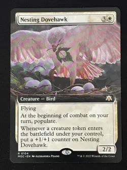 1x MTG Nesting Dovehawk (Extended Art) - Commander: March of the Machine (MOC) - Image 3