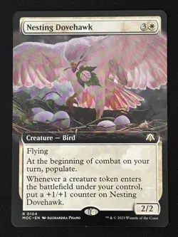 1x MTG Nesting Dovehawk (Extended Art) - Commander: March of the Machine (MOC) - Image 5