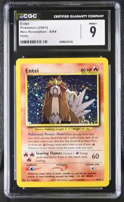 CGC 9 MINT Entei 2001 Neo Revelation 6/64 Holo Pokemon Card - Image 1