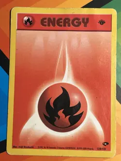 Fire Energy 128/132 1st Edition Gym Heroes WOTC Pokemon TCG Vintage Card x1 - Image 1