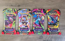 Pokemon TCG Mega Evolution Phantasmal Flames 4x Sleeved Booster Pack Art Set - Image 1