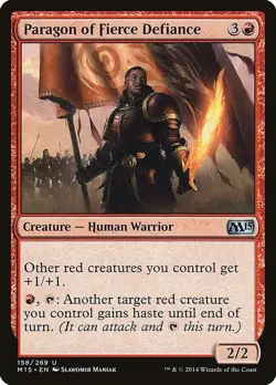 PARAGON OF FIERCE DEFIANCE X 4 N/M- MAGIC 2015 MAGIC THE GATHERING - Image 1
